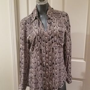 Express button down snake skin print shirt. L.
